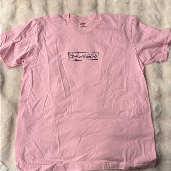 Supreme chalk box Light Pink Logo Tee - Picture 1 of 3